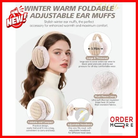 Fleece Lined Winter Set: Beanie, Scarf, Gloves, Earmuffs main image 7
